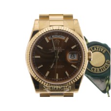 Rolex DayDate President Cognac ref. 118238 oro giallo 18kt nuovo